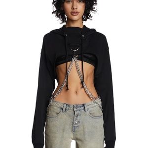 Current Mood Chain Cropped Hoodie